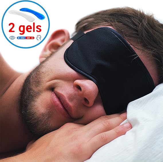 Sleeping Eye Mask with Gel New 2018 Natural Soft Eye Cover with Hot