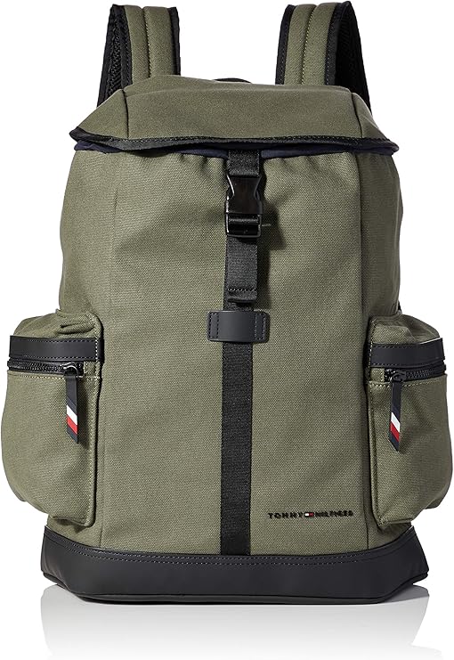 Tommy Hilfiger Utility Canvas Flap Backpack, Men’s Green (Faded Olive), 1x1x1 cm (W x H L