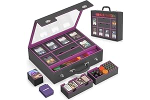 Kabinka MTG Commander Deck Box, Modular 9-in-1 TCG Card Storage Box with Dice & Sideboard Tray, 6-Deck Capacity Card Case, In