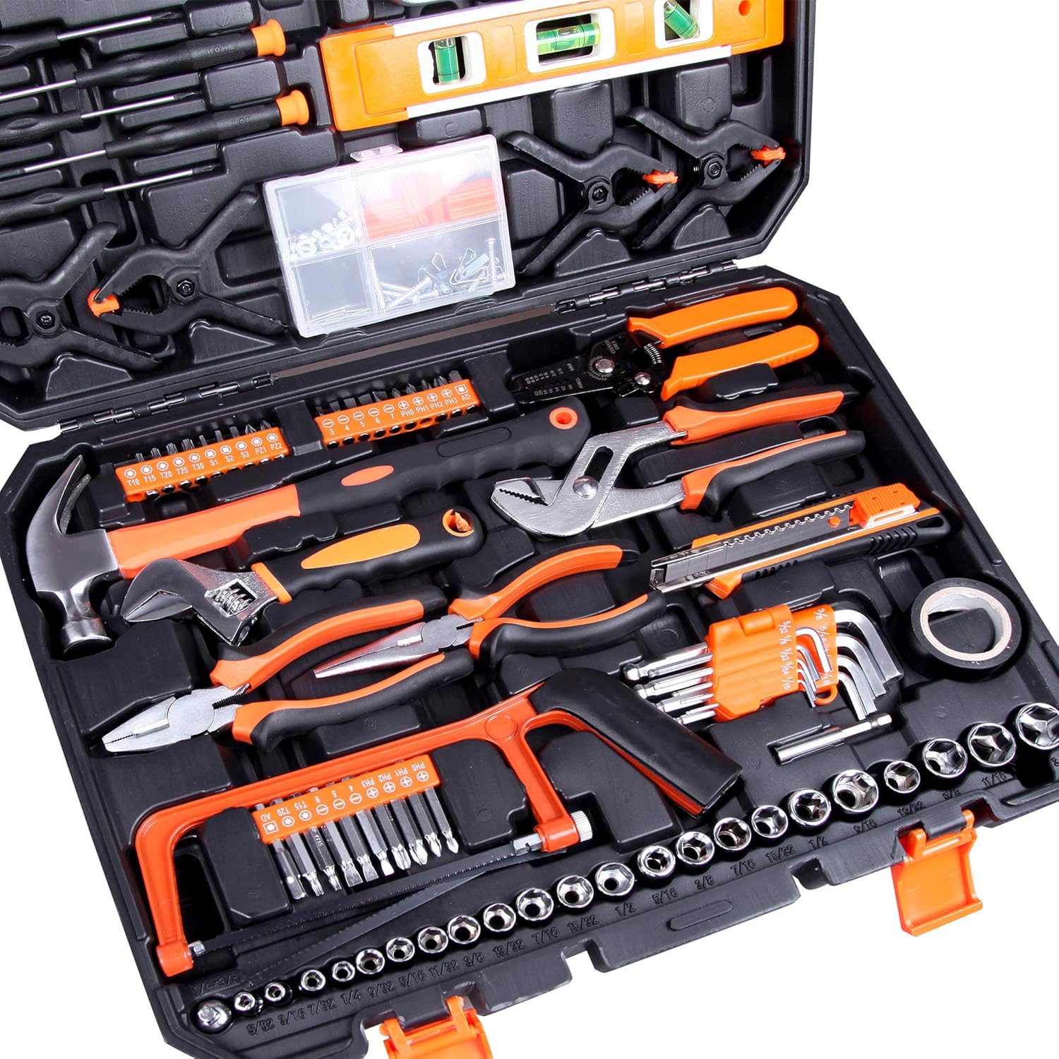 Cartman 148-Piece Tool Set - General Household Hand Tool Kit with Plastic Toolbox Storage Case, Socket & Socket Wrench Sets: Home Improvement