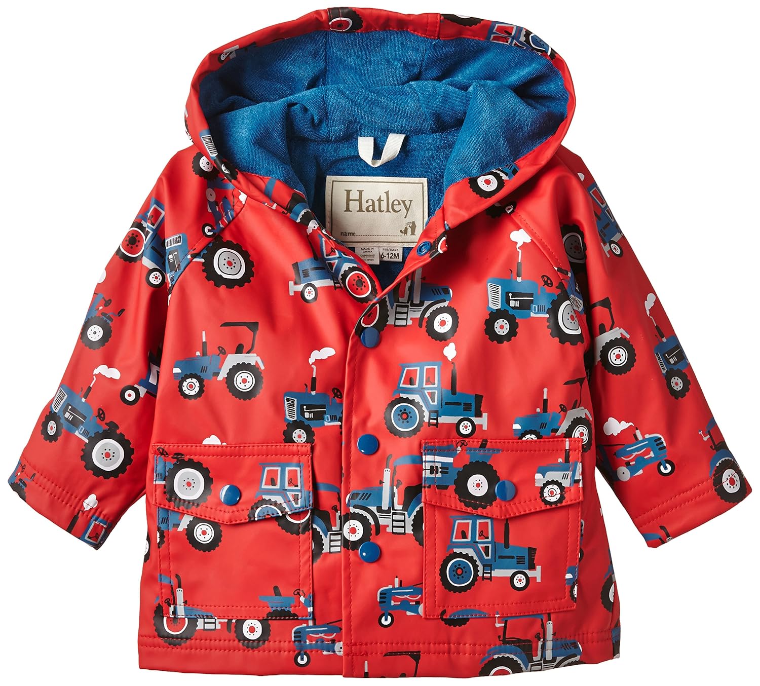 Hatley Baby Boys 024m Farm Tractors Raincoat, Red, 1824 Months