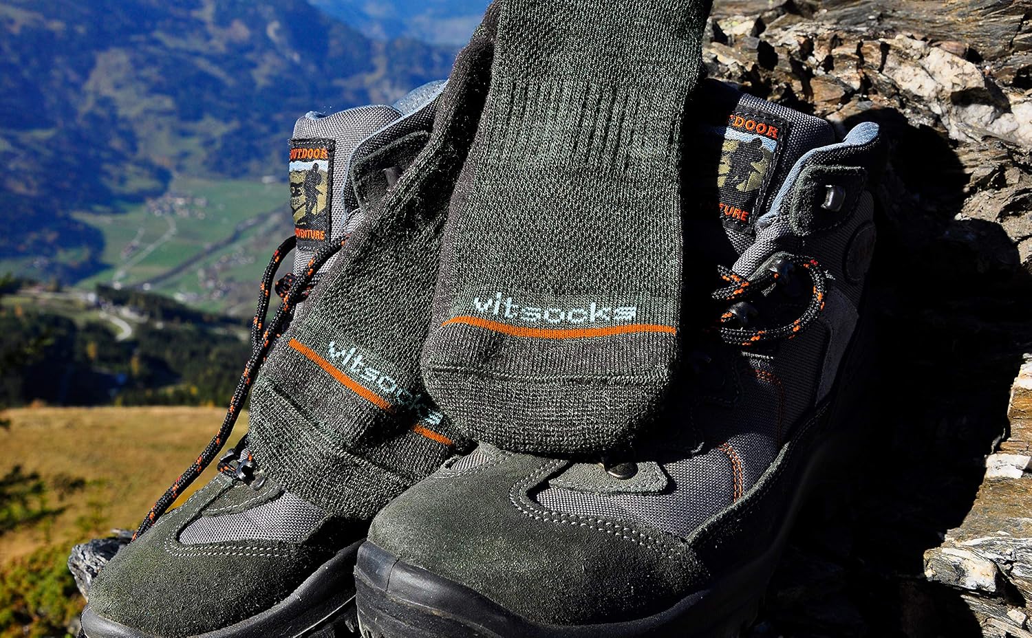 vitsocks Men's Outdoor Hiking Walking MERINO WOOL Thick Boot Socks, Anti-Blister Cushioned Warm Wicking Trekking Camping - Image 5
