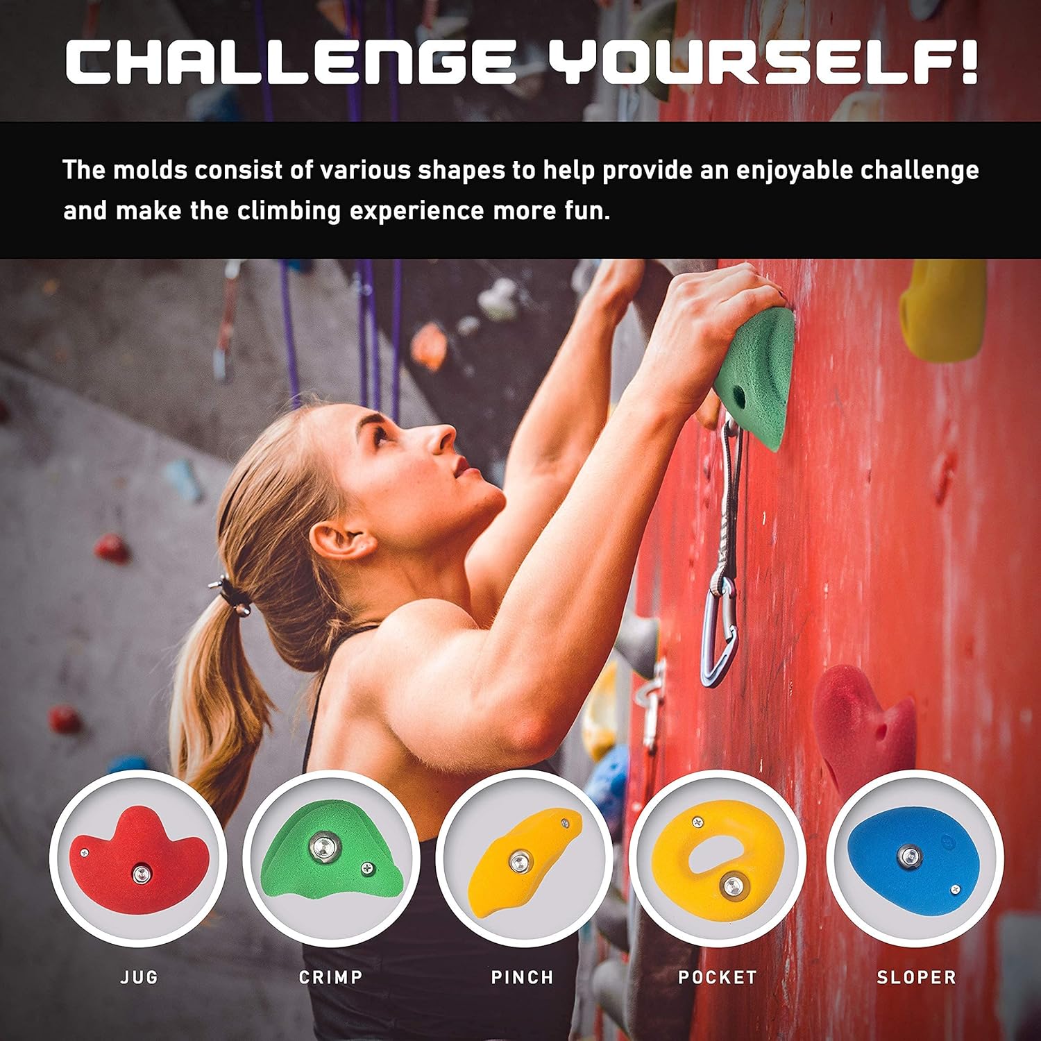 Slothside Rock Climbing Holds for Kids and Adults | 10 Premium Non-Plastic Resin Rock Climbing Wall Holds for Kids Outdoor in Gift Box | Variety Pack Rock Wall Holds with Mounting Hardware : Sports & Outdoors