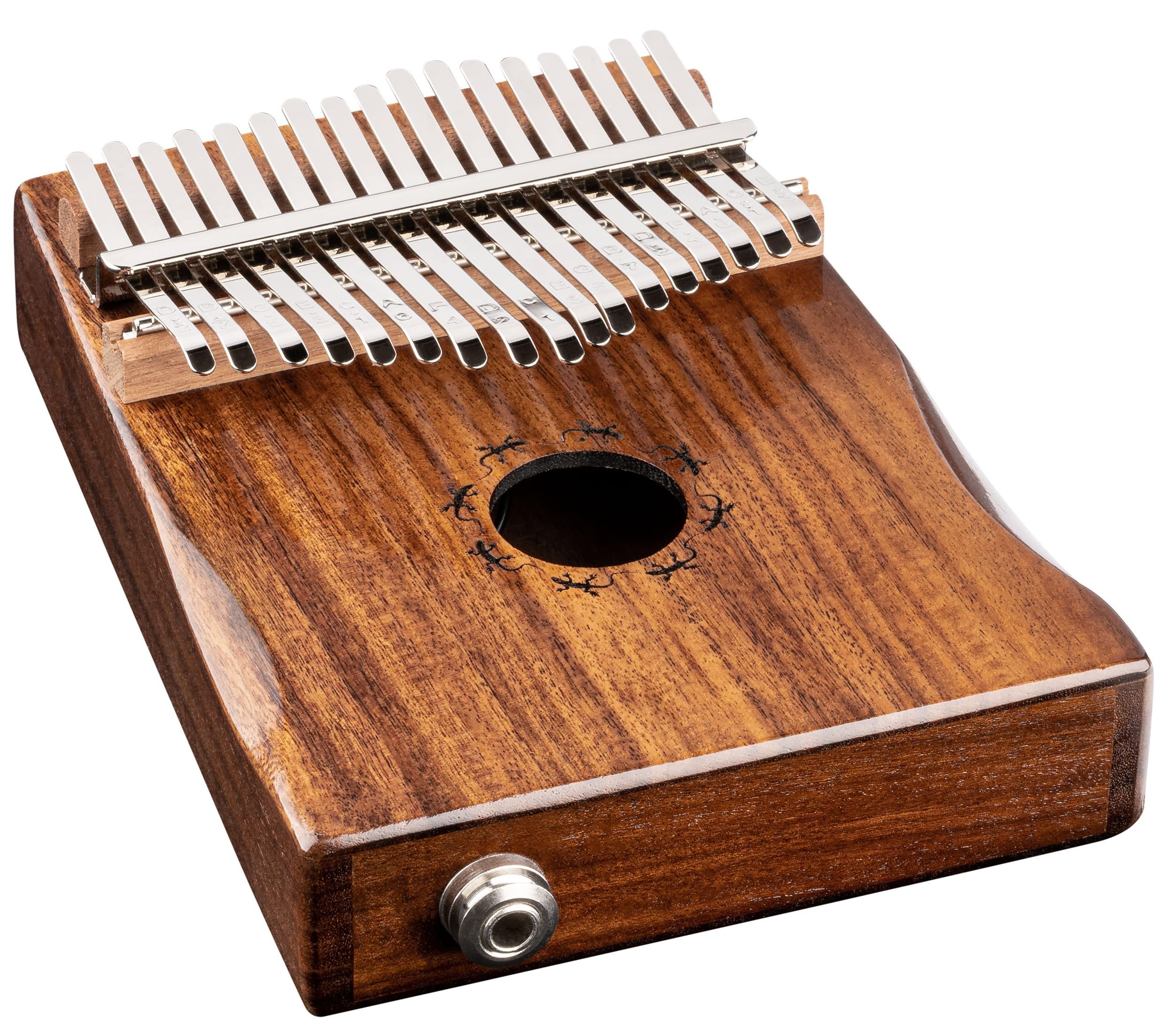 Ortega Guitars Kalimba C-Major Electroacoustic - Percussion Series - Thumb Piano with 17 Keys - With Pickup - Including Accessories - Acacia, Natural (OKB1E)