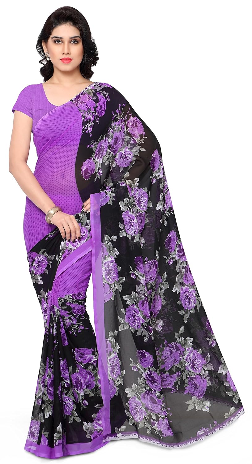 anand sarees georgette saree with blouse piece (1152_4_multicoloured_free size)