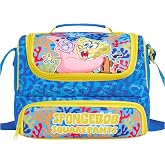 Get Trend SpongeBob SquarePants Boys Insulated Lunch Bag | Dual Compartment Snack Bag for Kids, Reusable Cooler Bag with Handle and Straps for School, Picnic, Gifts for Boys