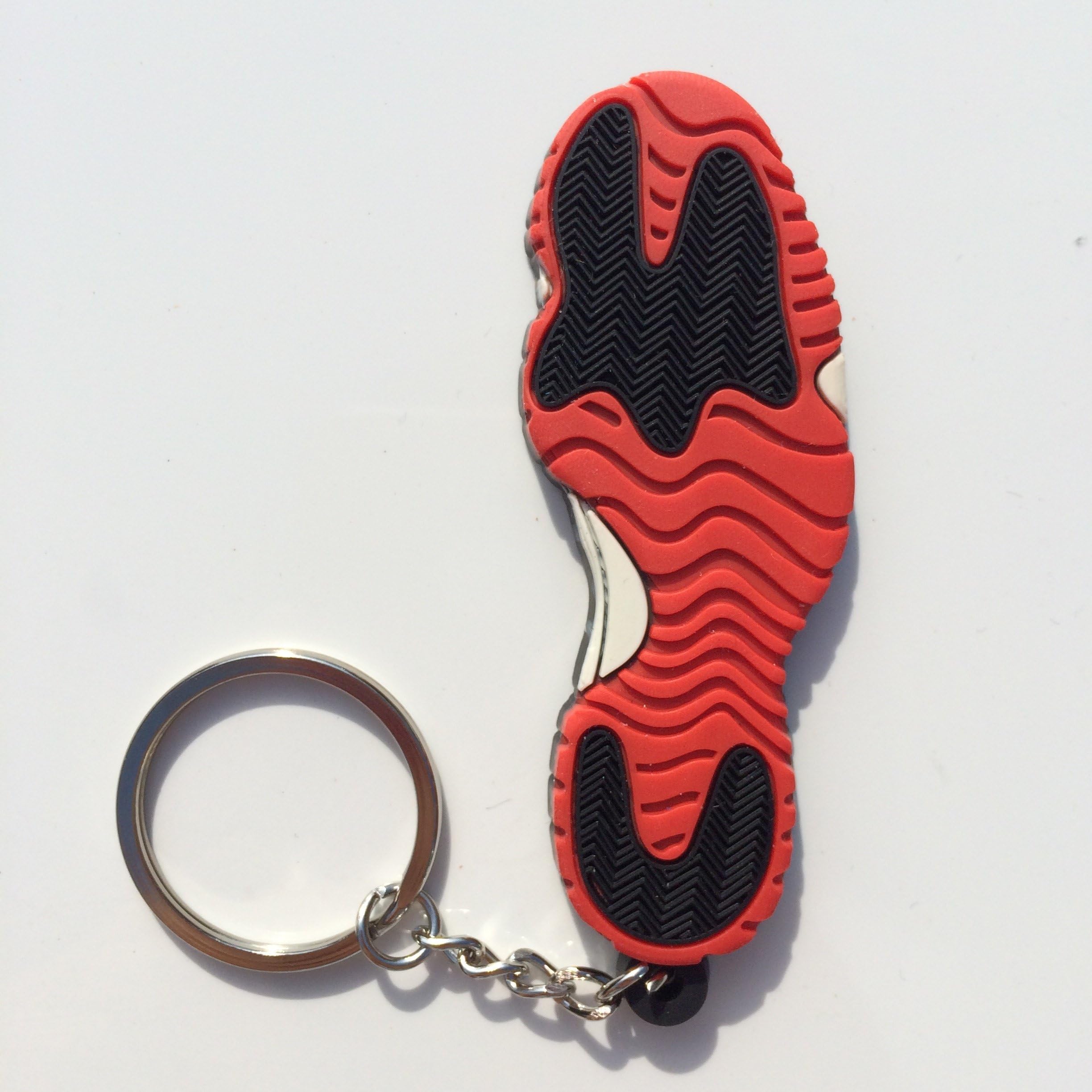 Air Jordan Inspired Sneaker Sole Keychain - Dope Sneakerhead Accessory - Quality Guaranteed (Bred 11s Sole)
