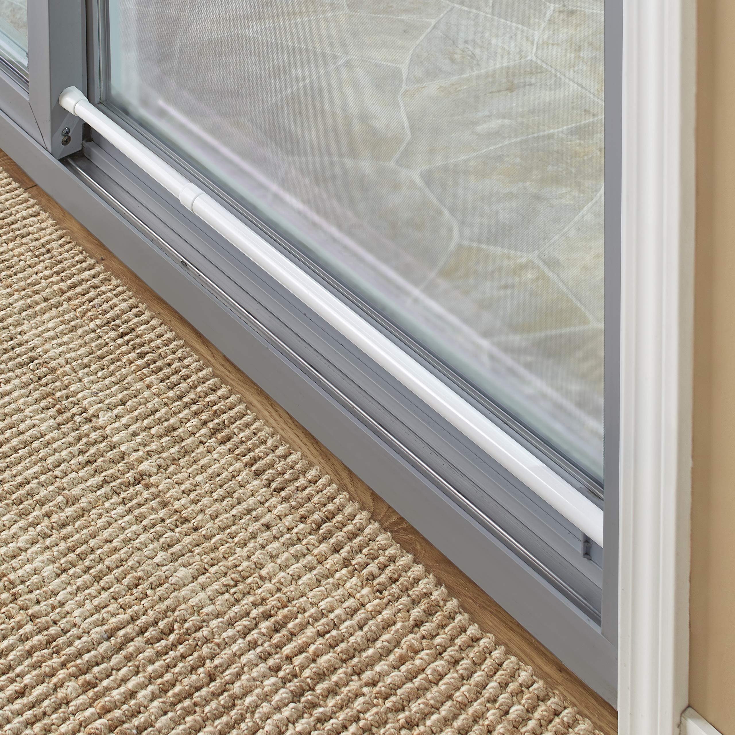 The Lakeside Collection Sliding Door Security Bar with Rubber Tips