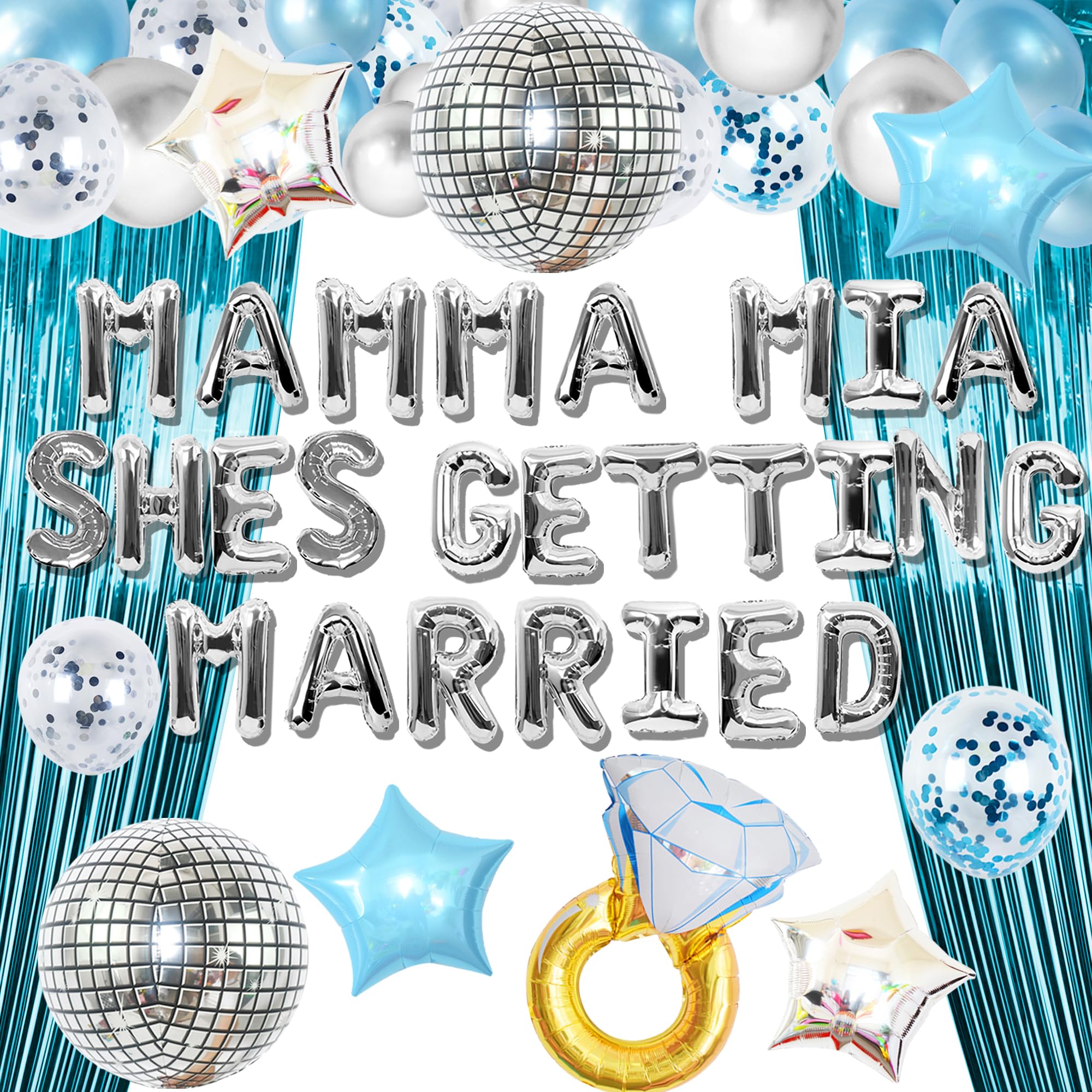 JeVenis Mamma Mia Shes Getting Married Bachelorette Decoration Last Disco Party Supplies Mamma Mia 70s Bachelorette Decoration