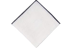 Hell Blues Premium Linen Pocket Square for Men, Off-white with Colored Embroidered Edge Mens Pocket Squares