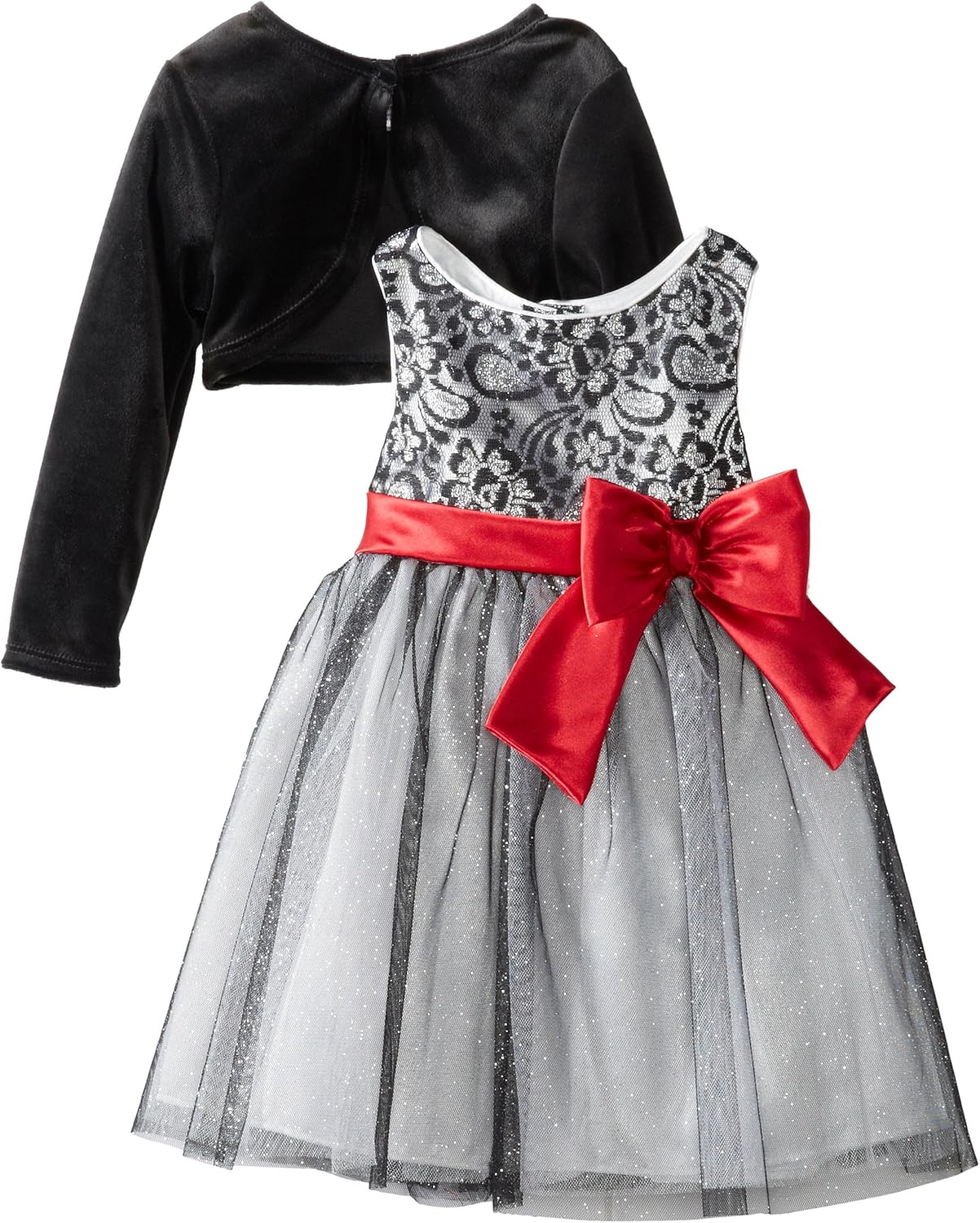 Youngland Little Girls' Gliter Mesh Shiny Satin Occasion