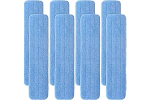 BEILAN Replacement Microfiber Pad for Rubbermaid Commercial 24 Inch Mop Head - 8 Pack Wet & Dry Commercial Cleaning Refills Reusable Mop Refills Fit for Any Microfiber Flat Mop System 24"