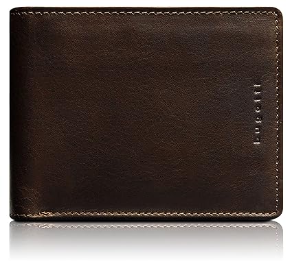 Bugatti Romano Echtleder Geldbörse im Querformat, Braun