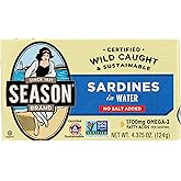 Seasons No Salt Added in Water Sardine, 4.375 oz