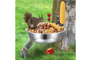 GNODRY Squirrel Feeders for Outside, Metal Squirrel House for Outdoor, Durable Bowl Tree Mounted of Chipmunk Feeder, Squirrel Food for Backyard Squirrels Hold Corn, Corn Cob, Peanuts (8.5Inch