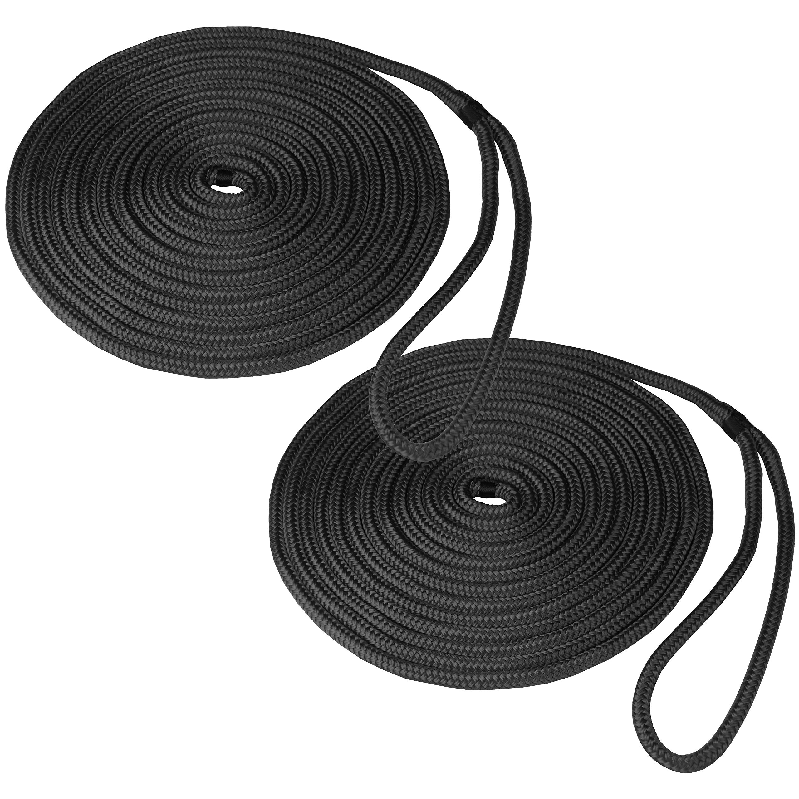 Savage Island 2 x 16mm Docking Boat Yacht Braided Lines Mooring Sailing Rope - Spliced Loop At One End