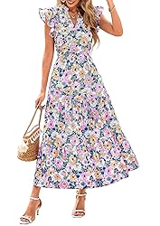 PRETTYGARDEN Women's 2025 Summer Floral Midi Dress