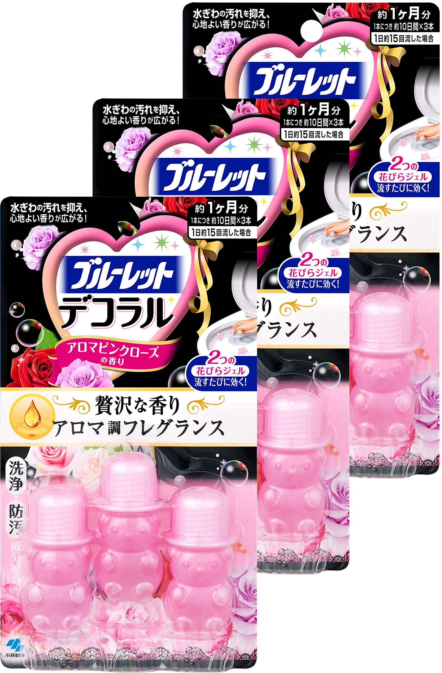 ブルーレット デコラル トイレ便器の内側 香りと汚れ着付防止の花びらジェル アロマピンクローズの香りの商品画像