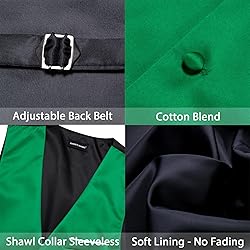 Barry.Wang Mens Emerald Green Suit Vest Bow Tie Set
