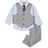 Nautica Baby Boys 4-piece Suit Set with Dress Shirt, Vest, Pants, and Tie