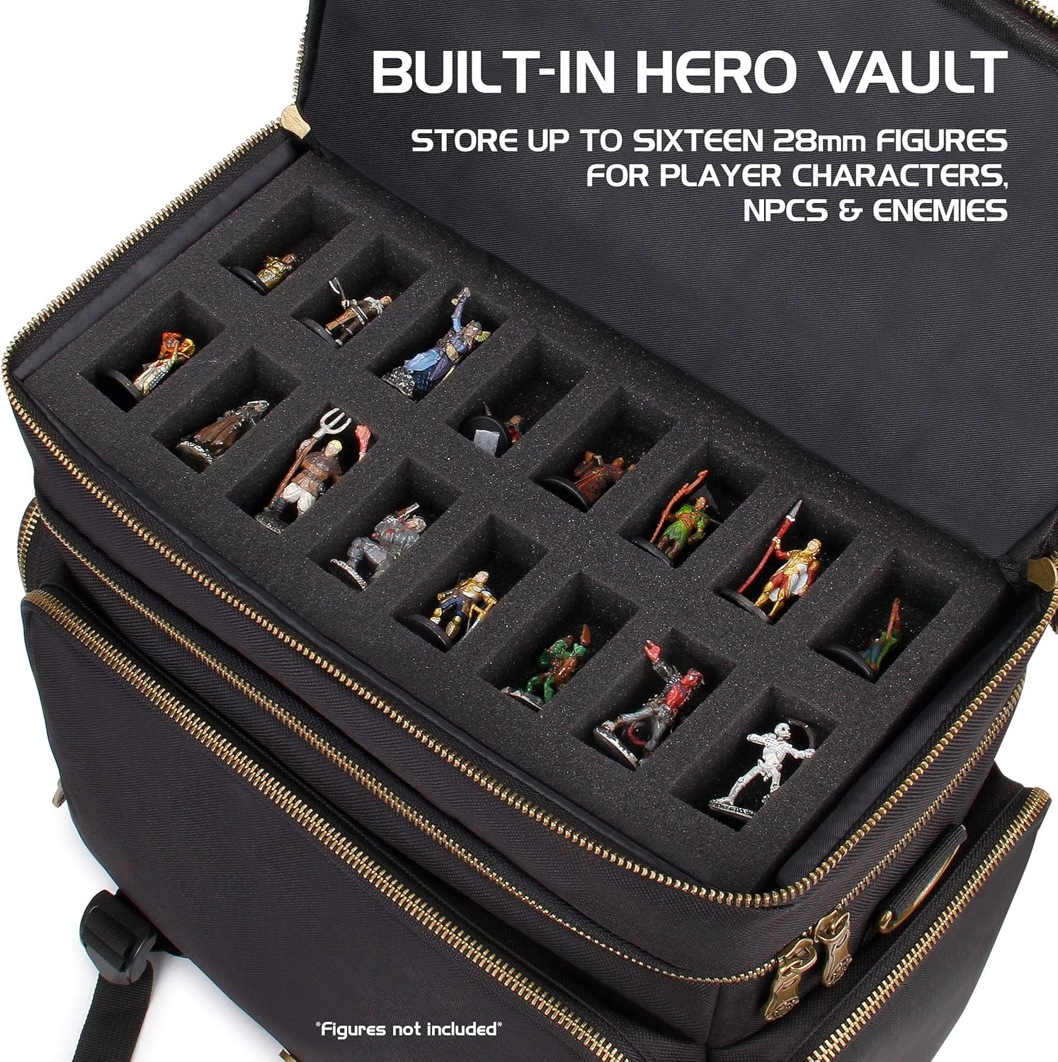 ENHANCE Tabletop DND Bag, RPG Adventurer's Dungeons and Dragons Accessories Bag with Miniatures Storage, Mat Holder - Image 5