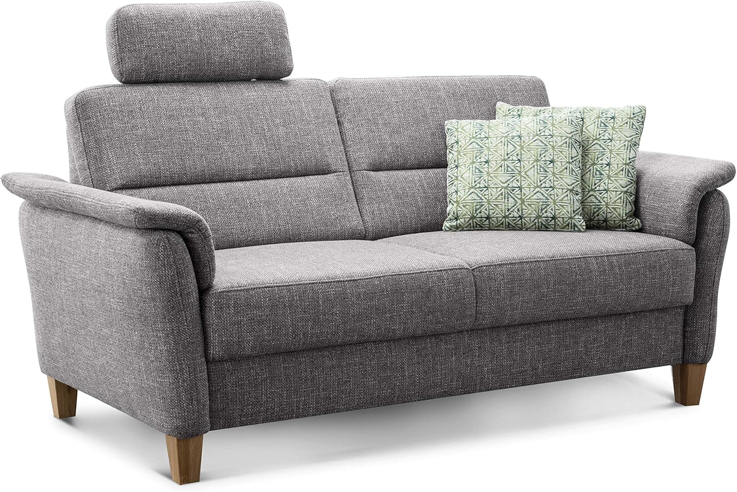 CAVADORE Ammerland - Divano angolare in stile country con poggiatesta regolabile, 245 x 84 x 194, effetto pelle, colore: Marrone chiaro