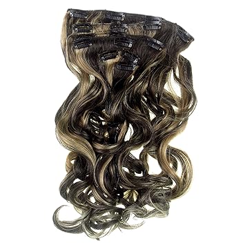 Amazon Com New Style Hair Extensions Clip In Brown Gold High