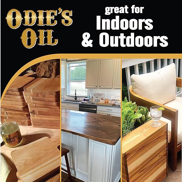ODIE’S OIL – UNIVERSAL FINISH FOR WOOD, LEATHER, PLASTIC, VINYL, METAL & MORE – 9 OZ JAR – WATERPROOFS, FOOD SAFE, SOLVENT FREE NON-TOXIC FINISH