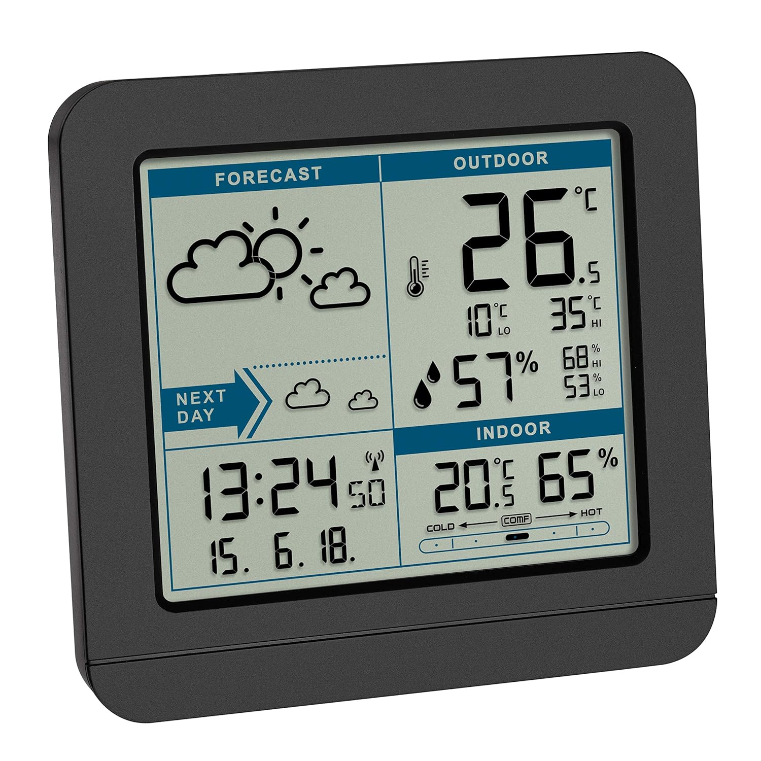 TFA Dostmann Xena Wireless Weather Station, 35.1162.54, With Outdoor Sensor, Measure Indoor And