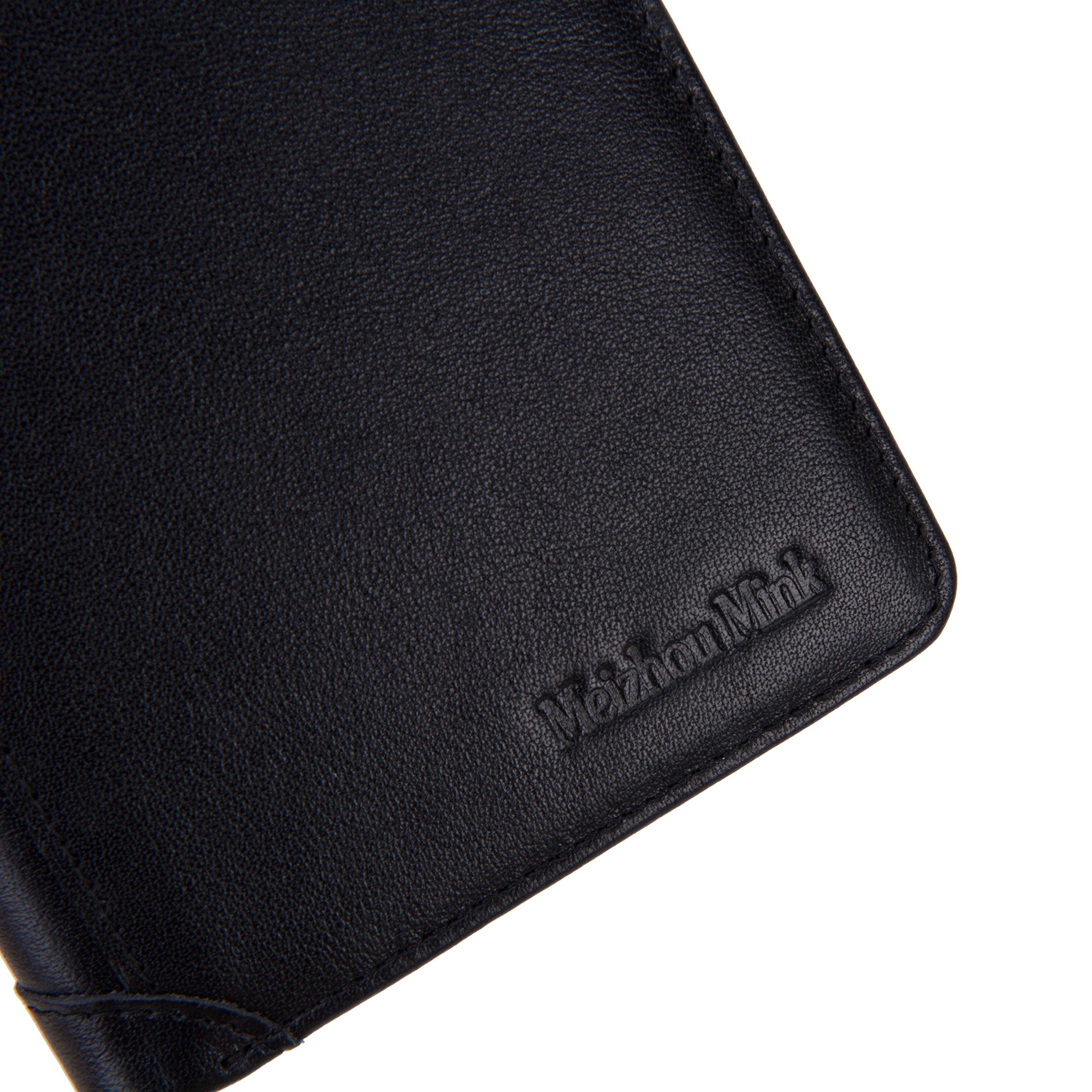 Carteras para hombre/GENOLD Clip de Dinero Cuero Cartera/Slim Billetero Para Hombre/Billetero Delgado de Cuero-Negro