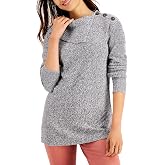 Charter Club Top, Crafted Neckline Cotton Dark Sky M