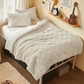 Joiedomi Twin Comforter Set, 2 Pieces Beige Boho Twin Bedding Set with 1 Plaid Geometric Comforter and 1 Pillow Sham, Checkered Bed in a Bag for All Seasons