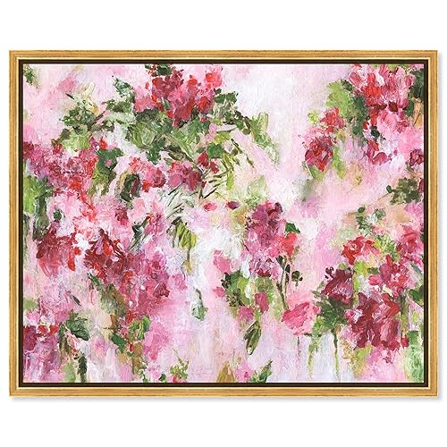 Art Remedy Bright Floral Abstract Canvas, 45" x 36", Gold Frame, Pink Floral Imagination - Amazon deal for $278.25