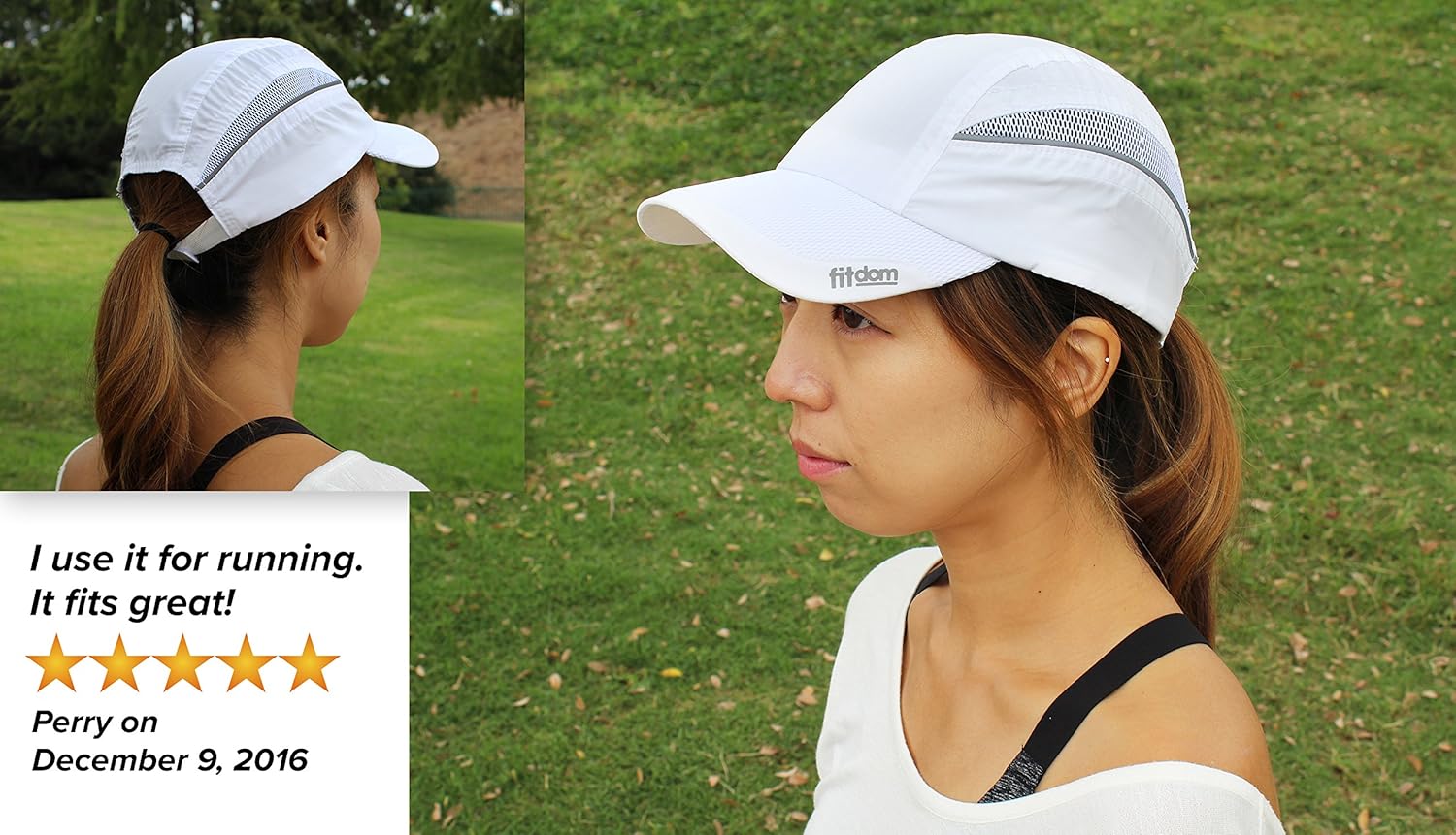Fitdom Lightweight All Sports Cap Perfect Hat for Running, Hiking, Tennis, Golf White: Clothing