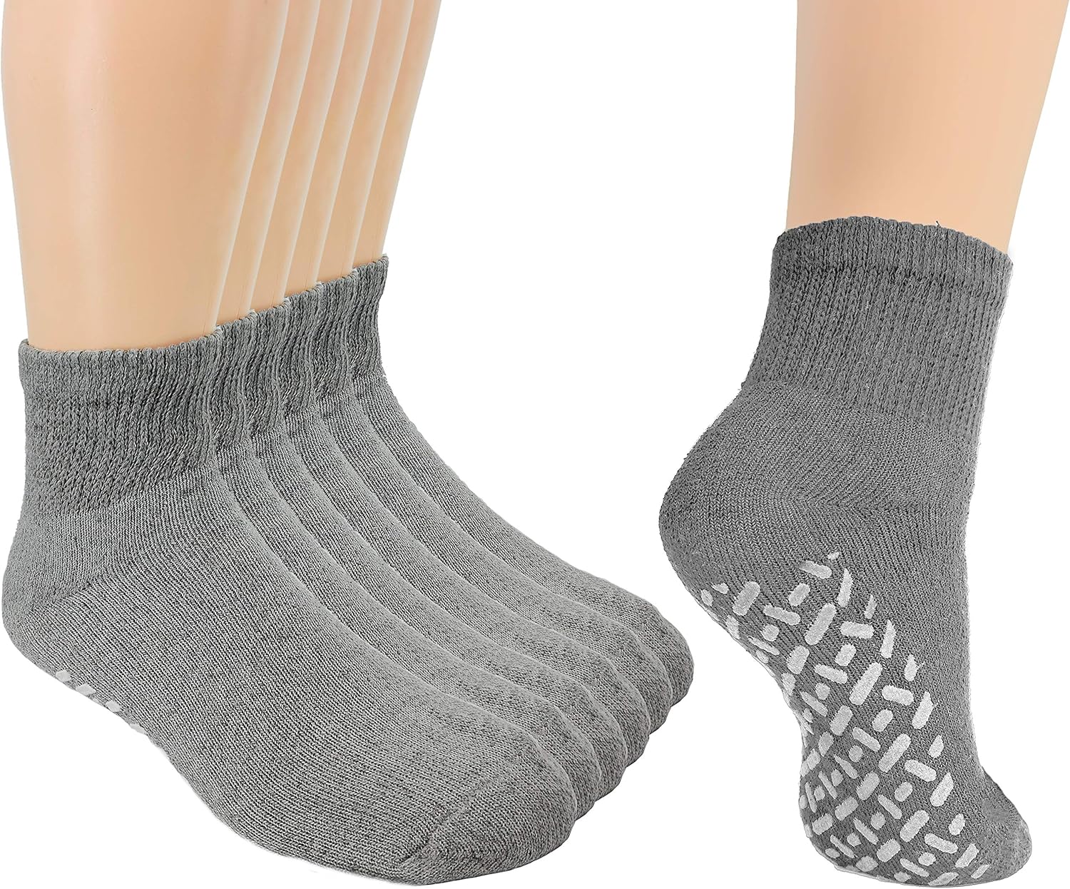 Debra Weitzner Non-Binding Loose Fit Sock - Non-Slip Diabetic Socks for Men and Women - Crew 6Pk White: Health & Personal Care