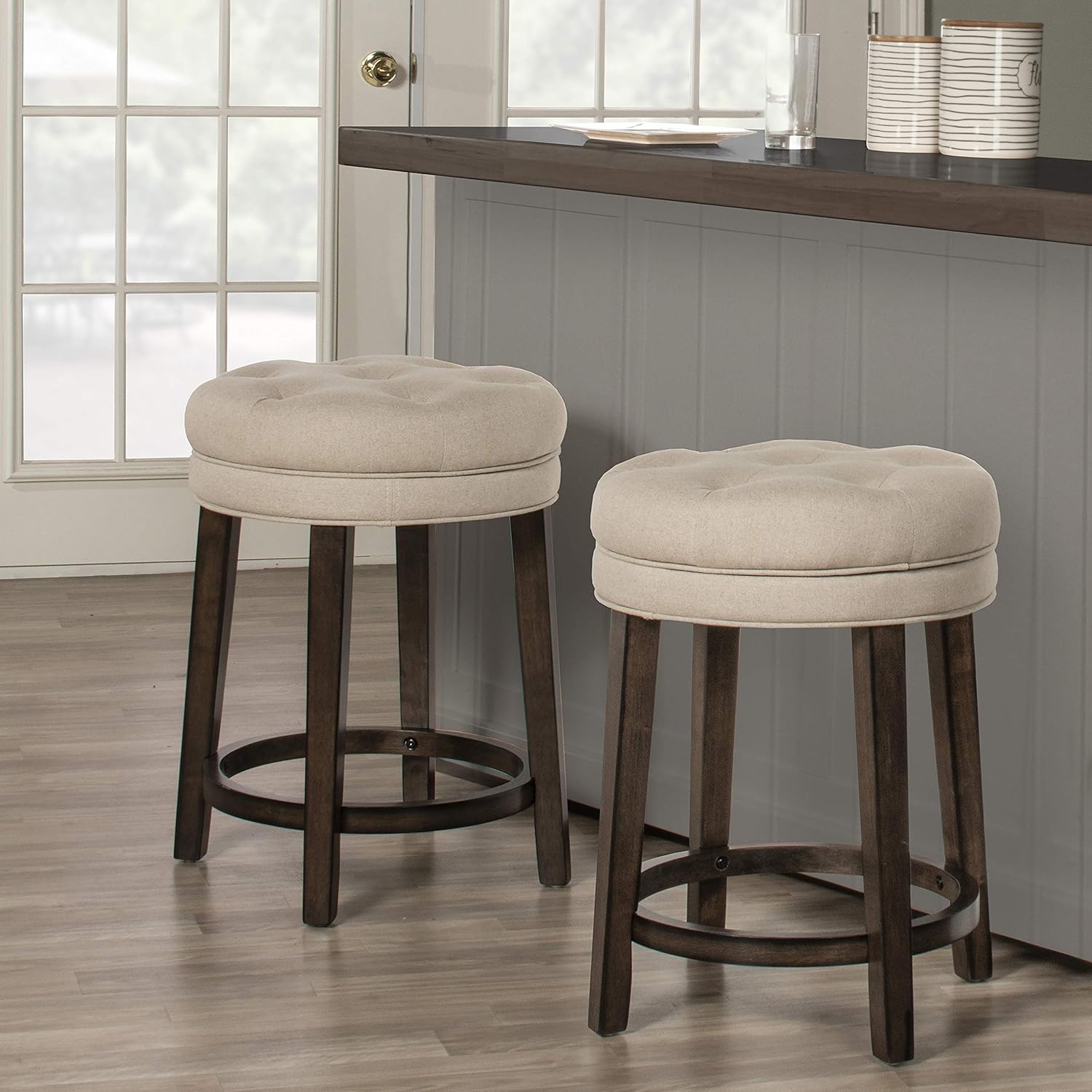 Counter Height Stools Backless Harlow Upholstered Swivel Counter