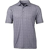 Cutter & Buck Mens Pike Magnolia Print Stretch Men's Polo