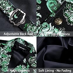 Barry.Wang Mens Green Silver Paisley Victorian Suit
