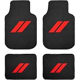 4Pcs Car Floor Mats for Dodge Charger Durango Challenger Journey Non-Slip All Weather Floor Mat Waterproof Skin-Friendly Front &amp; Rear Protector Liners Pad for All Dodge Models Accessories(Red Trim)