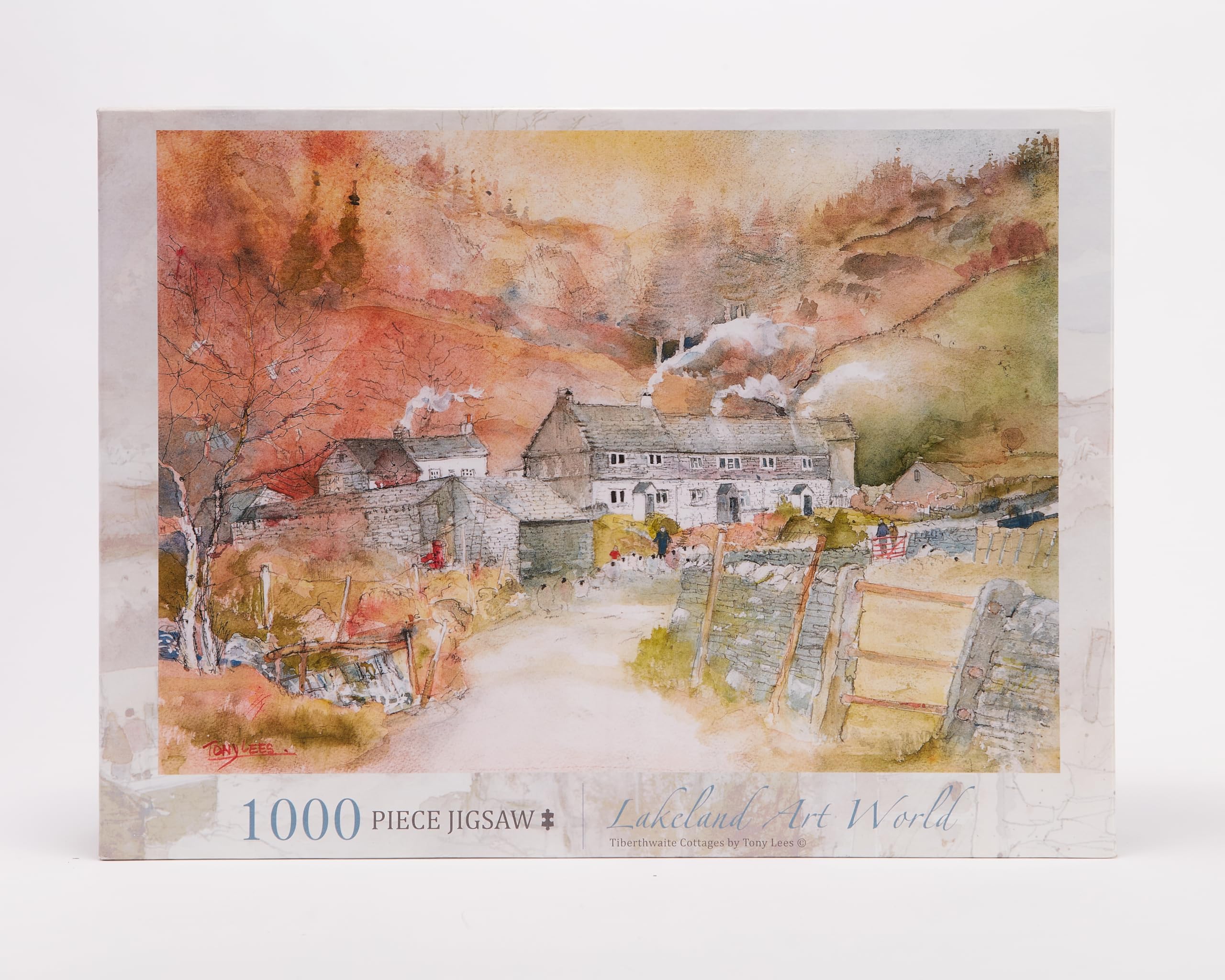 Lakeland Art World 1000 Piece Jigsaw Puzzles for Adults, Lake District, Tilberthwiate Cottages, Lakes Watercolour 68.5 x 49cm Landscape Jigsaw Puzzle