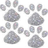 BBTO 4 Pcs Bling Paw Print Car Decal Dog Paw Print Stickers Bling Rhinestone Decoration Rhinestone Decals Stickers for Car Bumper Window Laptops Decoration