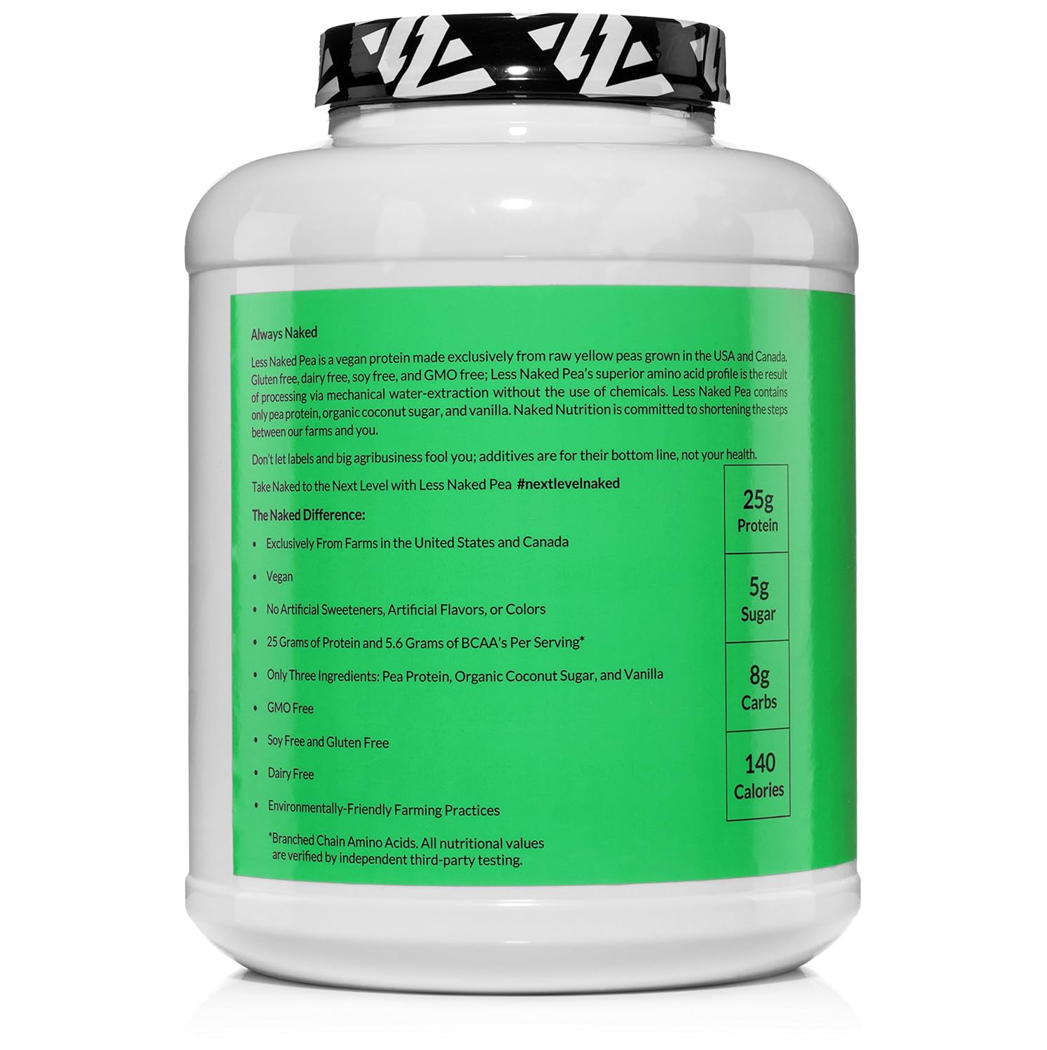 LESS NAKED PEA - VANILLA PEA PROTEIN - Pea Protein Isolate from North American Farms - 5lb Bulk, Plant Based, Vegetarian & Vegan Protein. Easy to Digest, Non-GMO, Gluten Free, Lactose Free, Soy Free: Grocery & Gourmet Food