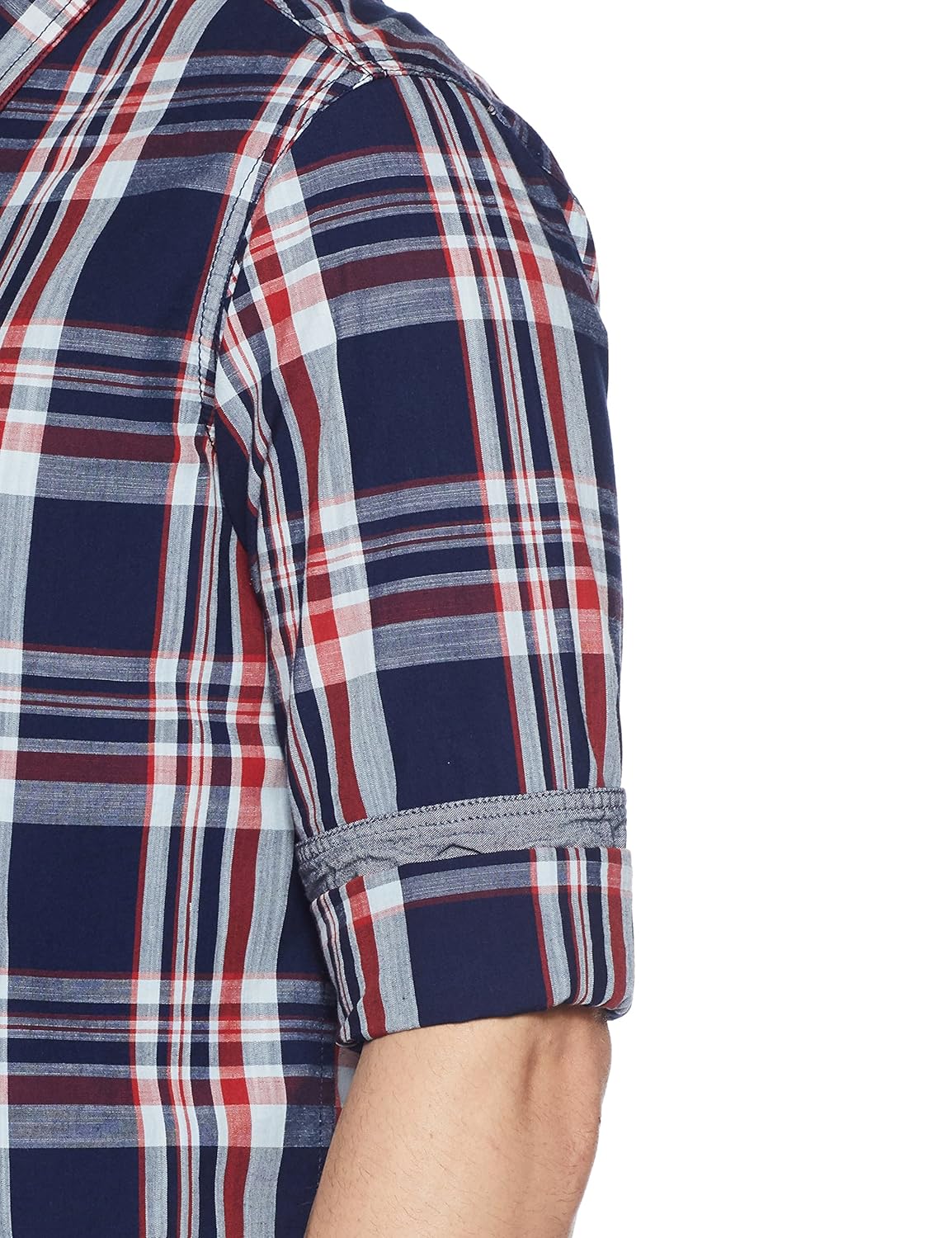 arrow jeans men's checkered slim fit cotton casual shirt