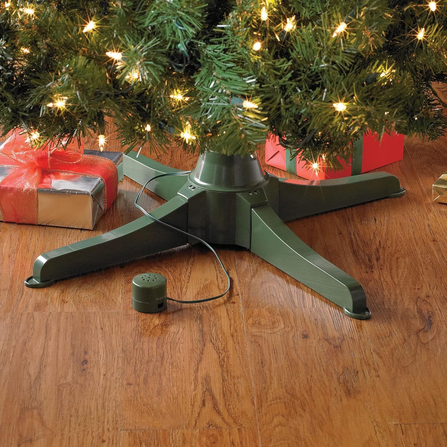Tree Stands - BrylaneHome Musical Rotating Christmas Tree Stand, Green