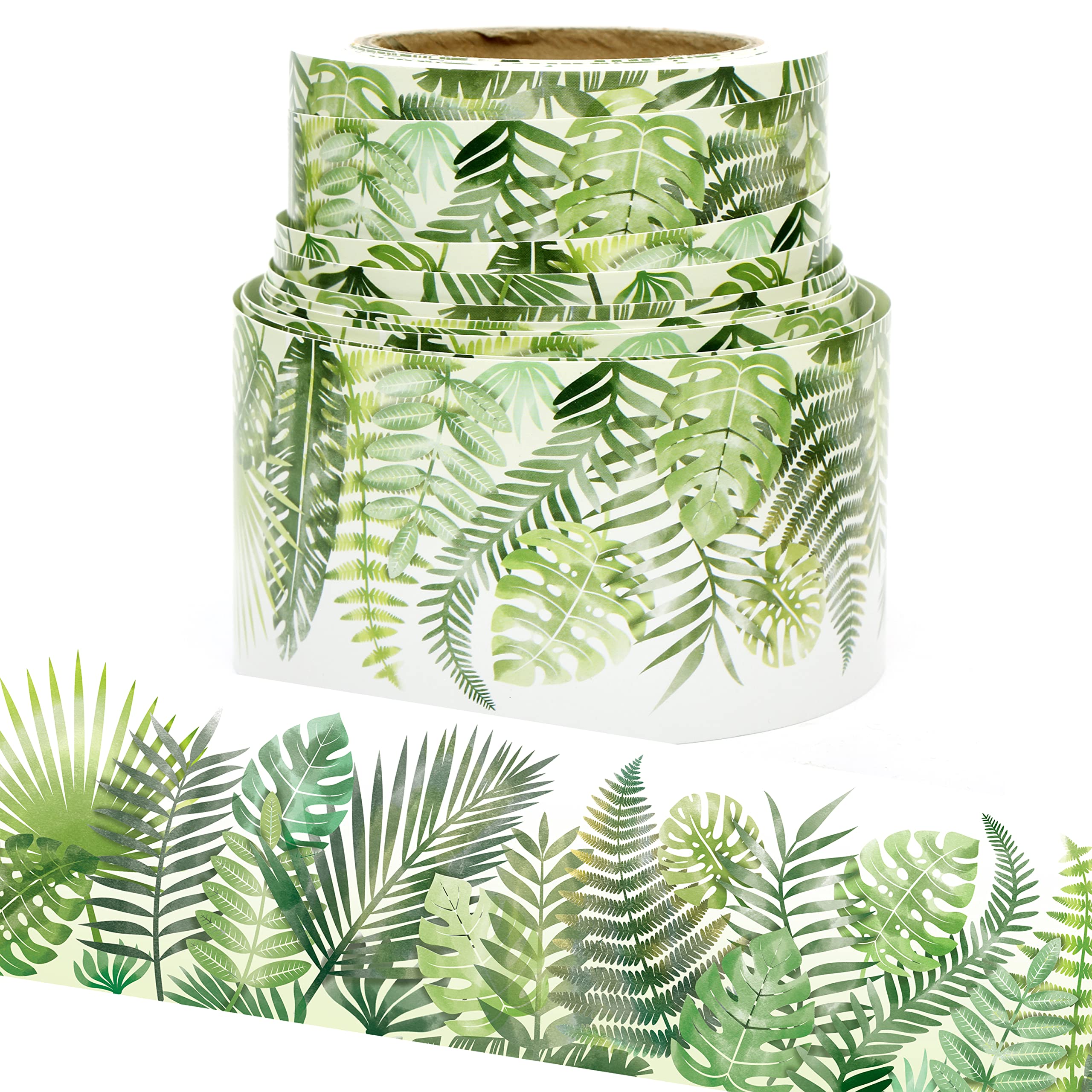 Youngever 16M Bulletin Board Borders Confetti Border for Classroom Decoration, Tropical Theme Design Straight Border Trim