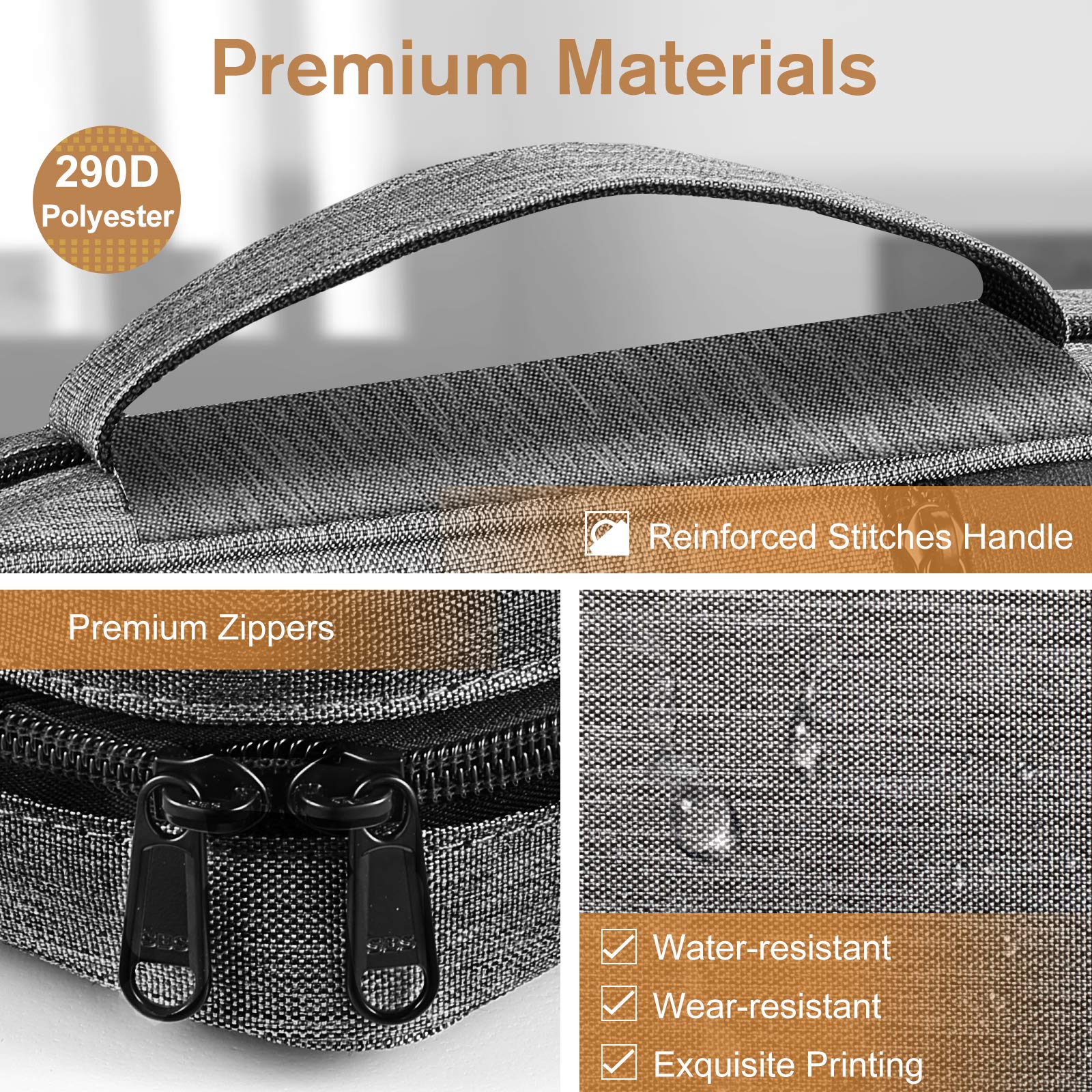 FINPAC Bible Cover, Carrying Book Case Church Bag Bible Protective with Handle and Zippered Pocket, Gift for Mother Lady Women Men, Gray