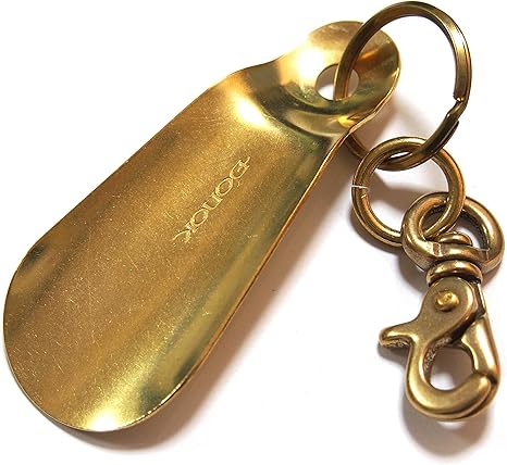Amazon Co Jp Donok 真鍮 無垢 ハンド シューホーン 携帯 靴ベラ Brass仕様 キーホルダータイプ ホーム キッチン