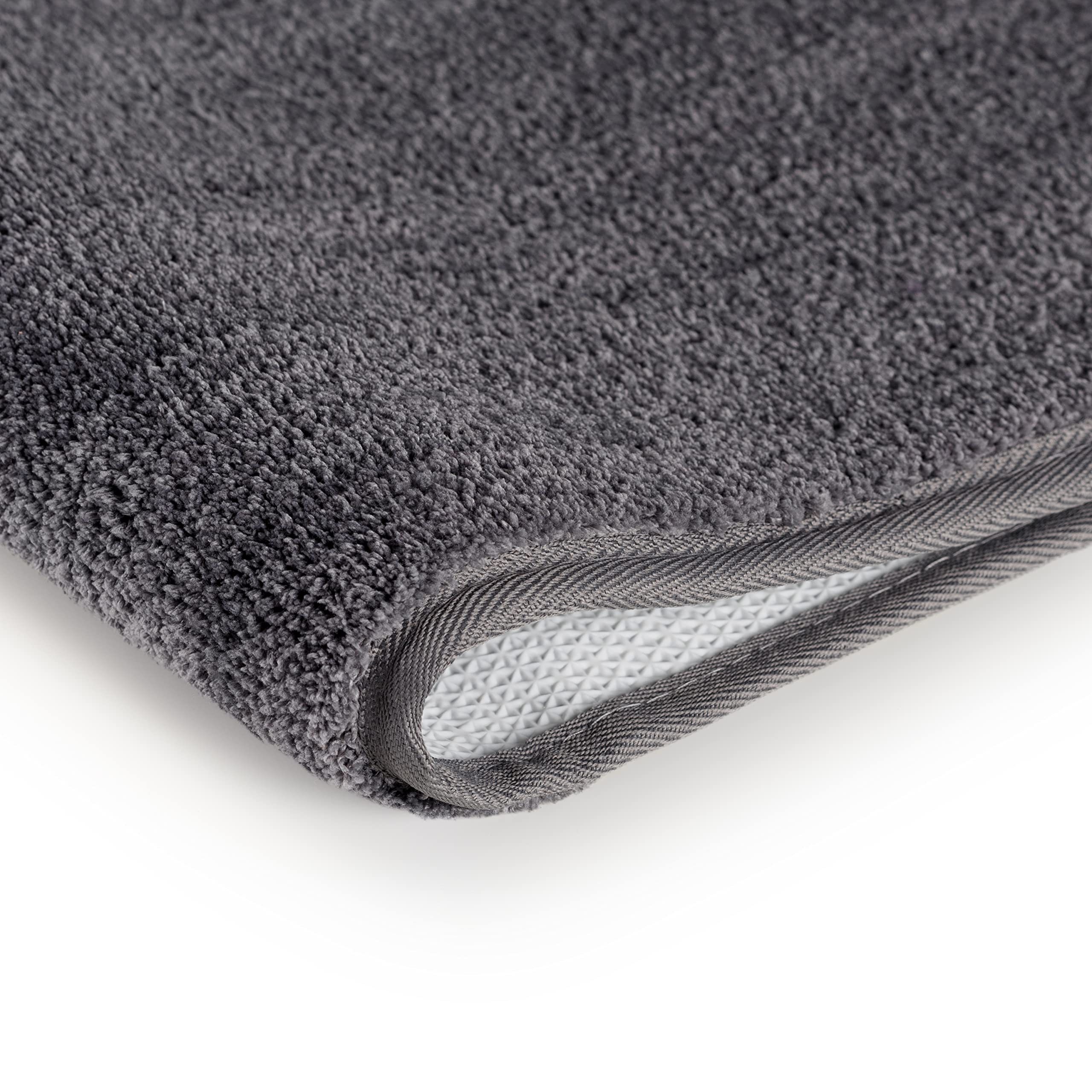 Blumtal Dark Grey Black Bath Mat - Super Soft Non Slip Bathroom Mat, Washable Bathroom Rug, 50x80 cm