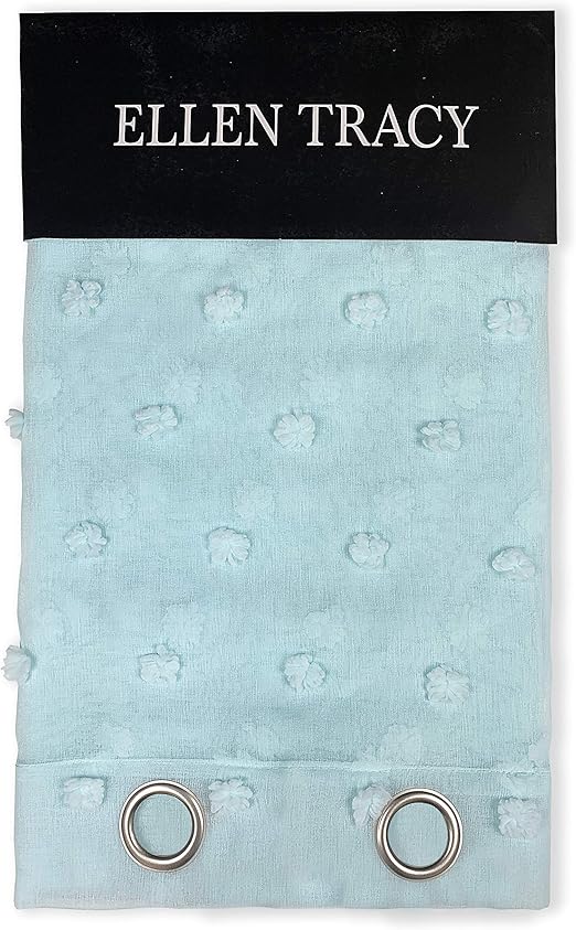Dainty Home Window Treatment Curtain Panel Pair Solid Spa Blue