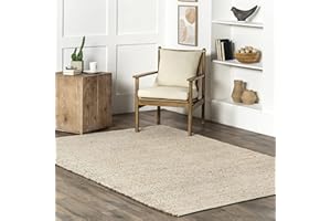nuLOOM Elfriede Farmhouse Jute Blend Area Rug - 6x9 Jute Area Rug Global Inspired Natural/Ivory Rugs for Dining Room Rug Neutral Rug Living Room Rug Kitchen